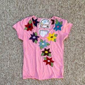 Joystick Johnny Was Floral Embroidered Tee Shirt
